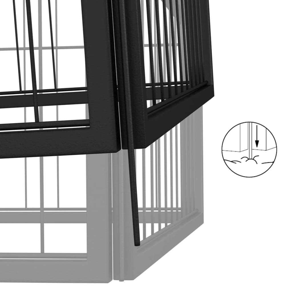 Alternative view of vidaXL Dog Playpen 4 Panels Black Powder-coated Steel