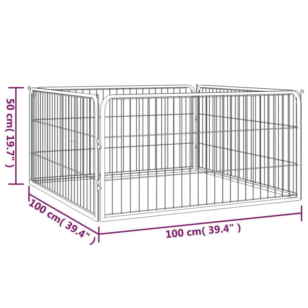 Alternative view of vidaXL Dog Playpen 4 Panels Black Powder-coated Steel