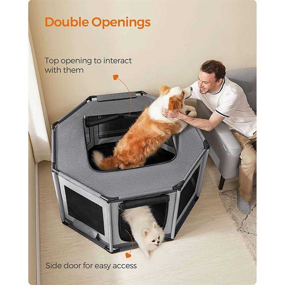 Alternative view of Feandrea Dog Playpen Oxford Fabric Dog Fence Octagon Dog Crate