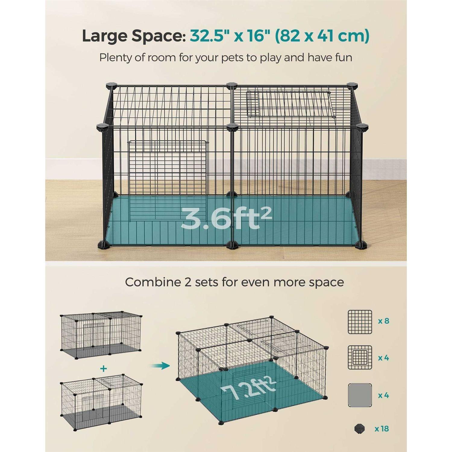 Alternative view of SONGMICS Small Animal Playpen with Top and Base