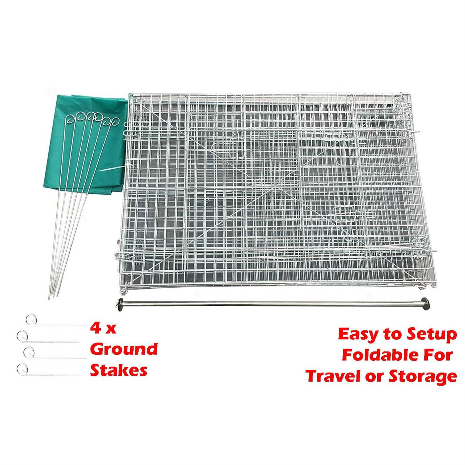 Alternative view of Mcage Large Galvanized Steel 71 x 30 x 30H Outdoor Puppies Kitten Run Metal Pet Hutch Enclosure Animal Playpen Waterproof Cover