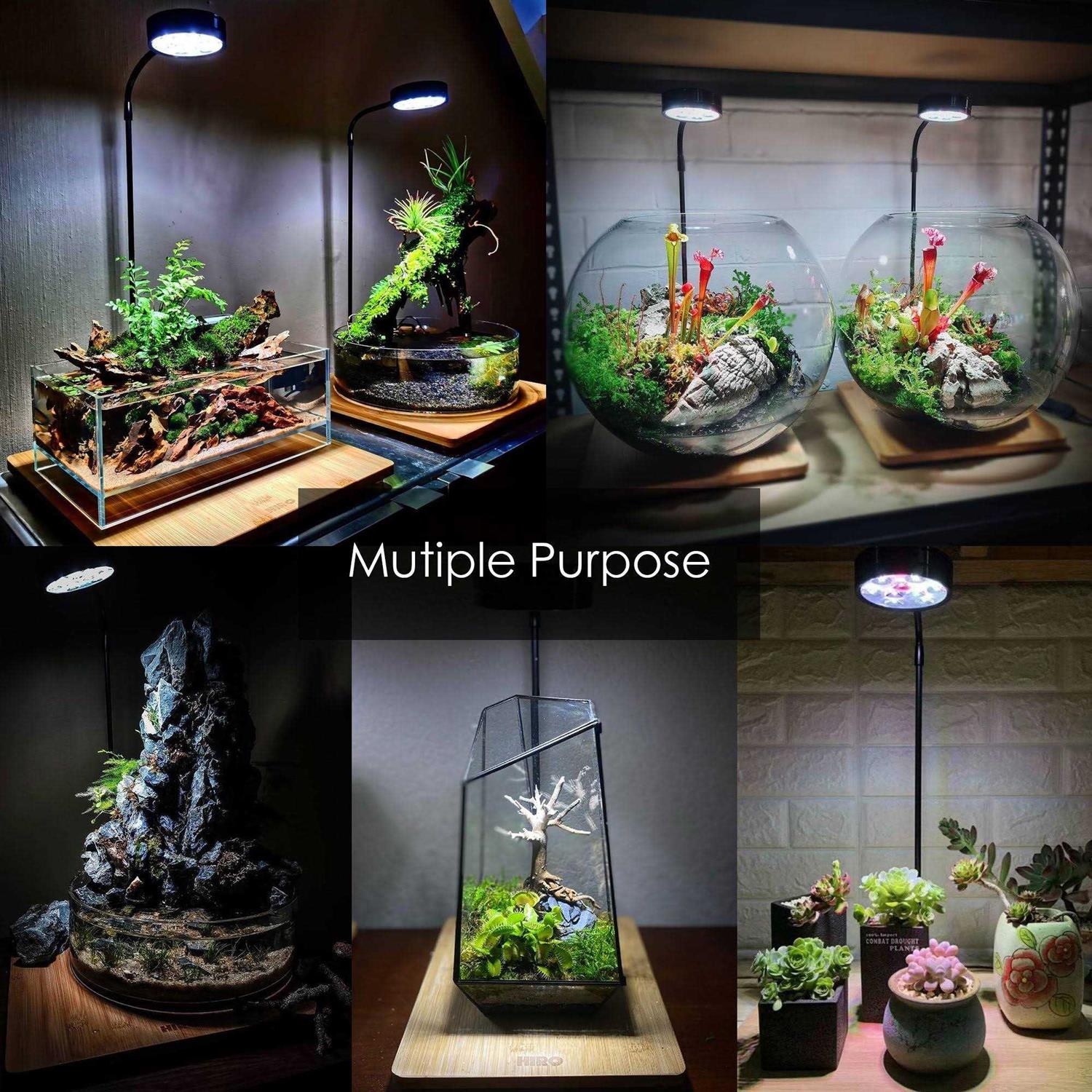 Alternative view of HIRO Aquatics Full Spectrum LED Light with Bamboo Board fits Aquarium Nano Tank