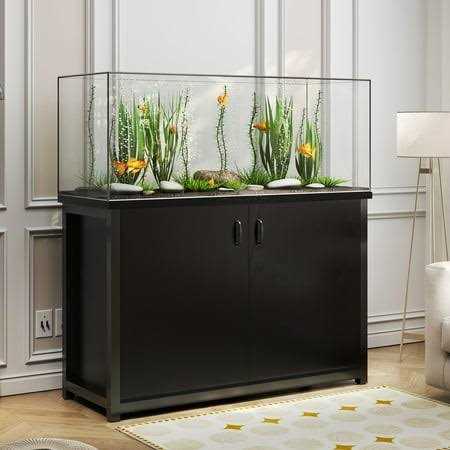 Tc-homeny 55-75 Gallon Aquarium/Fish Tank Stand with Cabinet and Charging Station/Power Outlets