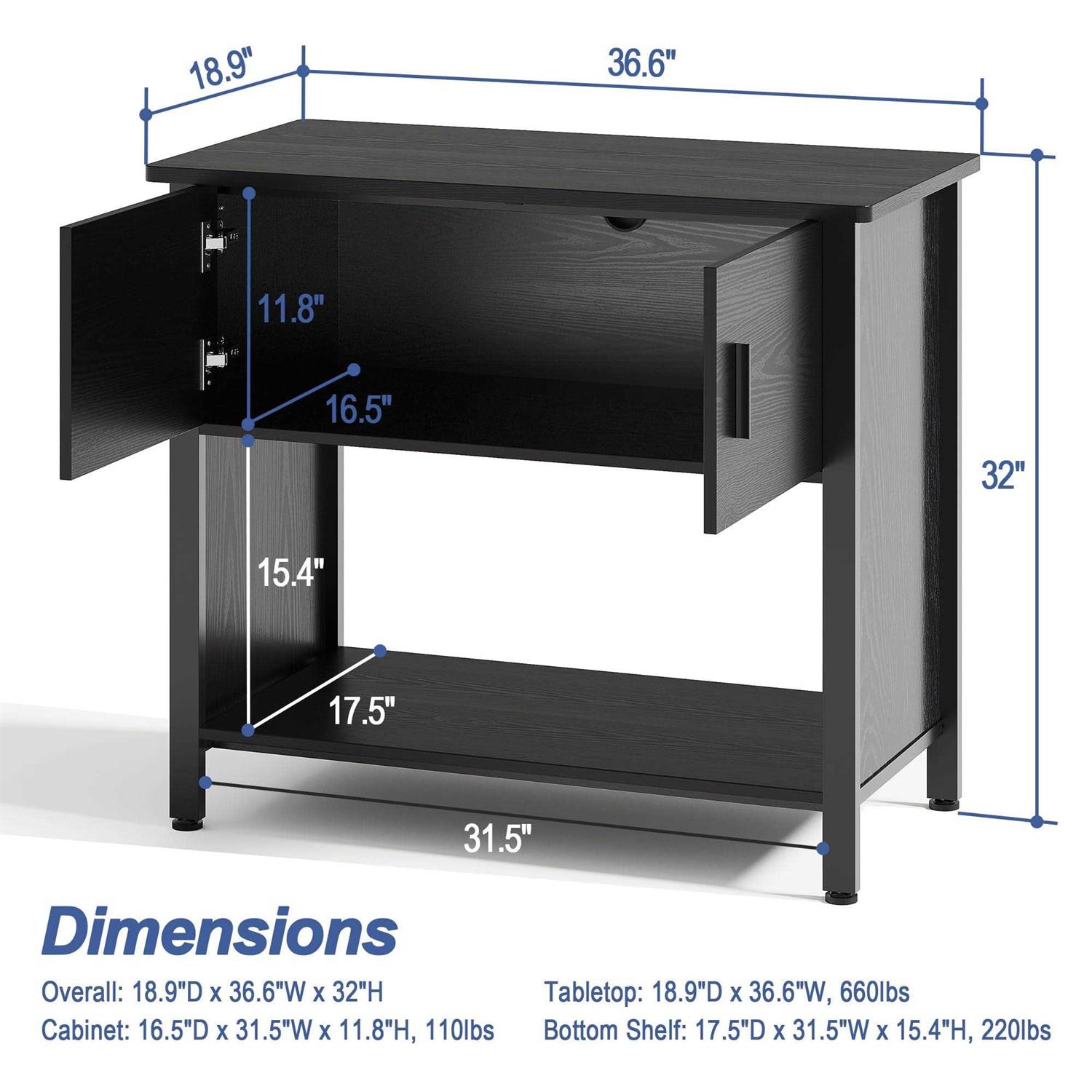 Alternative view of Xilingol 40-50 Gallon Aquarium Stand Fish Tank Stand with Cabinet for Fish Accessories Storage