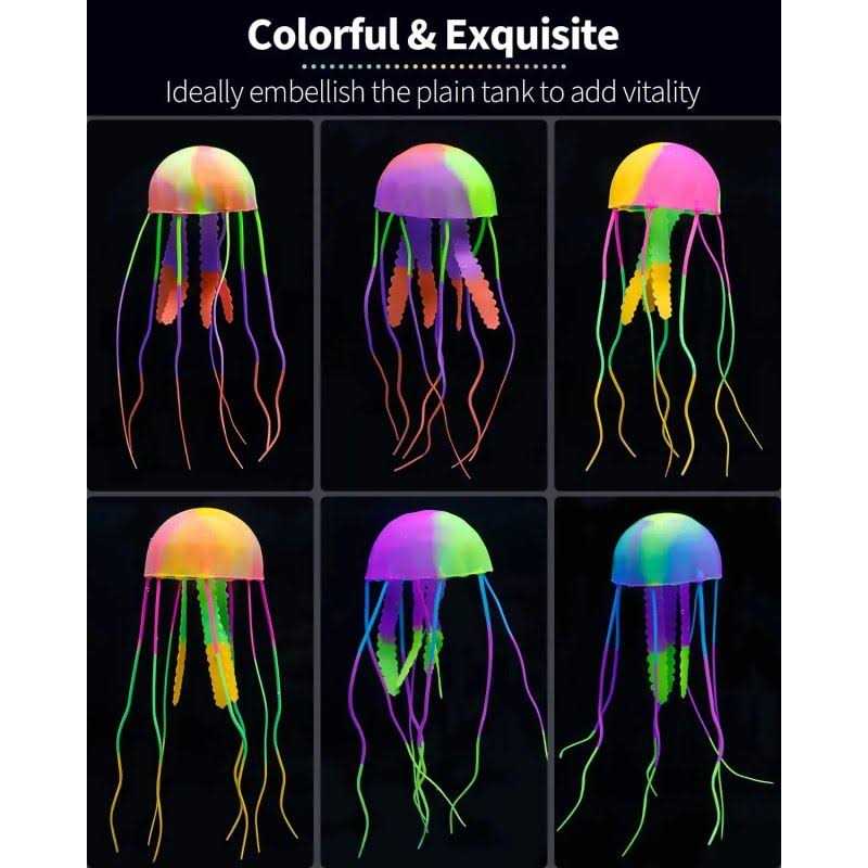 Alternative view of Uniclife 6 Pcs Glowing Jellyfish Ornament Decoration for Aquarium Fish Tank