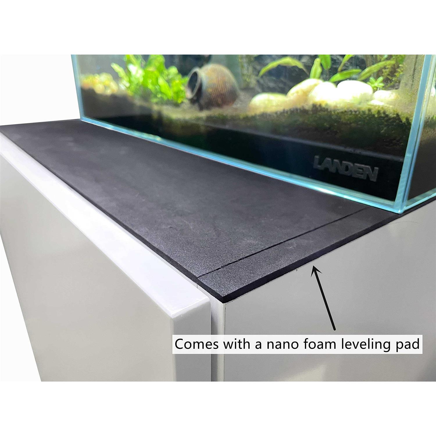 Alternative view of LANDEN Aquarium Stand and cabinet, for up Tank,Fish Tank, Nano Foam Leveling Mat Included, contemporary and Simple Design