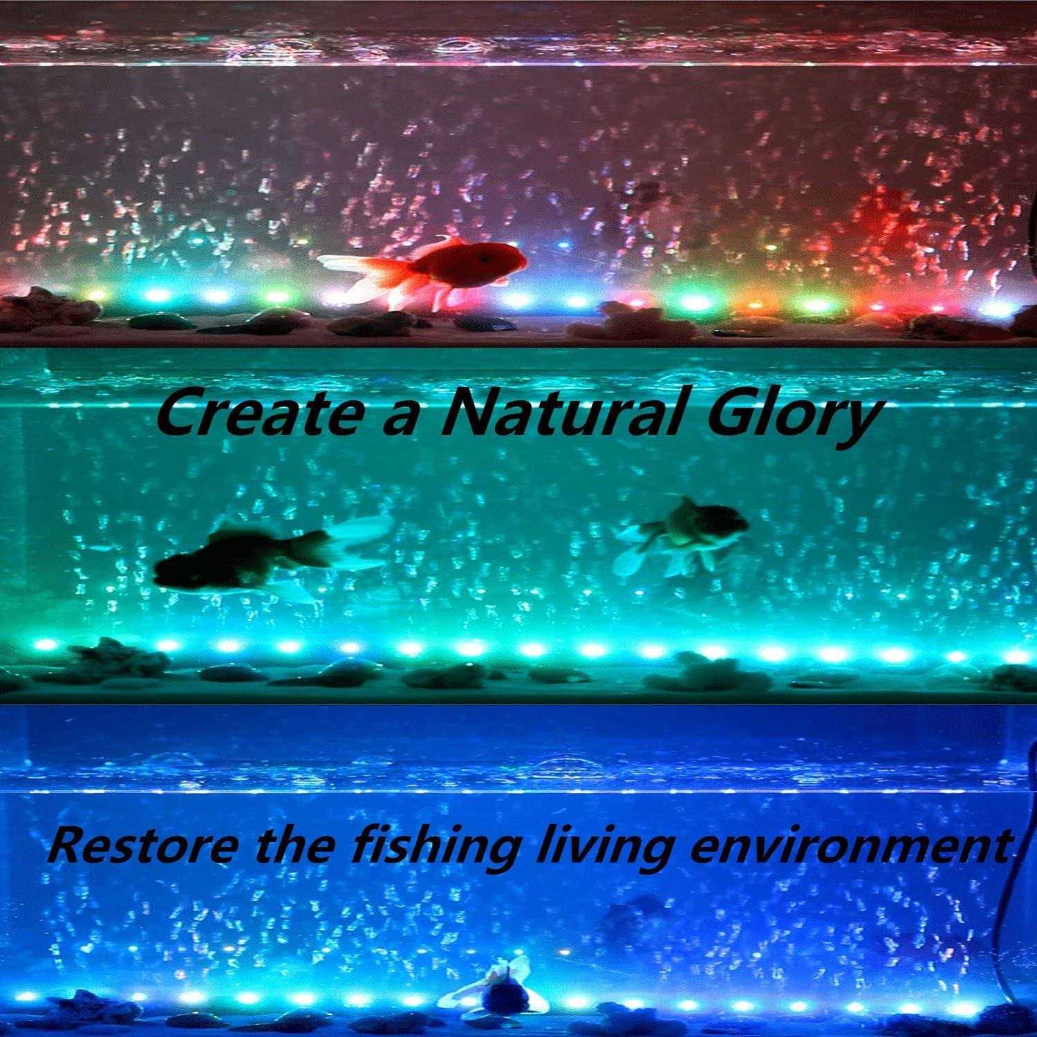 Alternative view of COVOART LED Aquarium Light 2 Pack 15 inches Fish Tank Light RGB Color Underwater Light Submersible Crystal Glass Lights