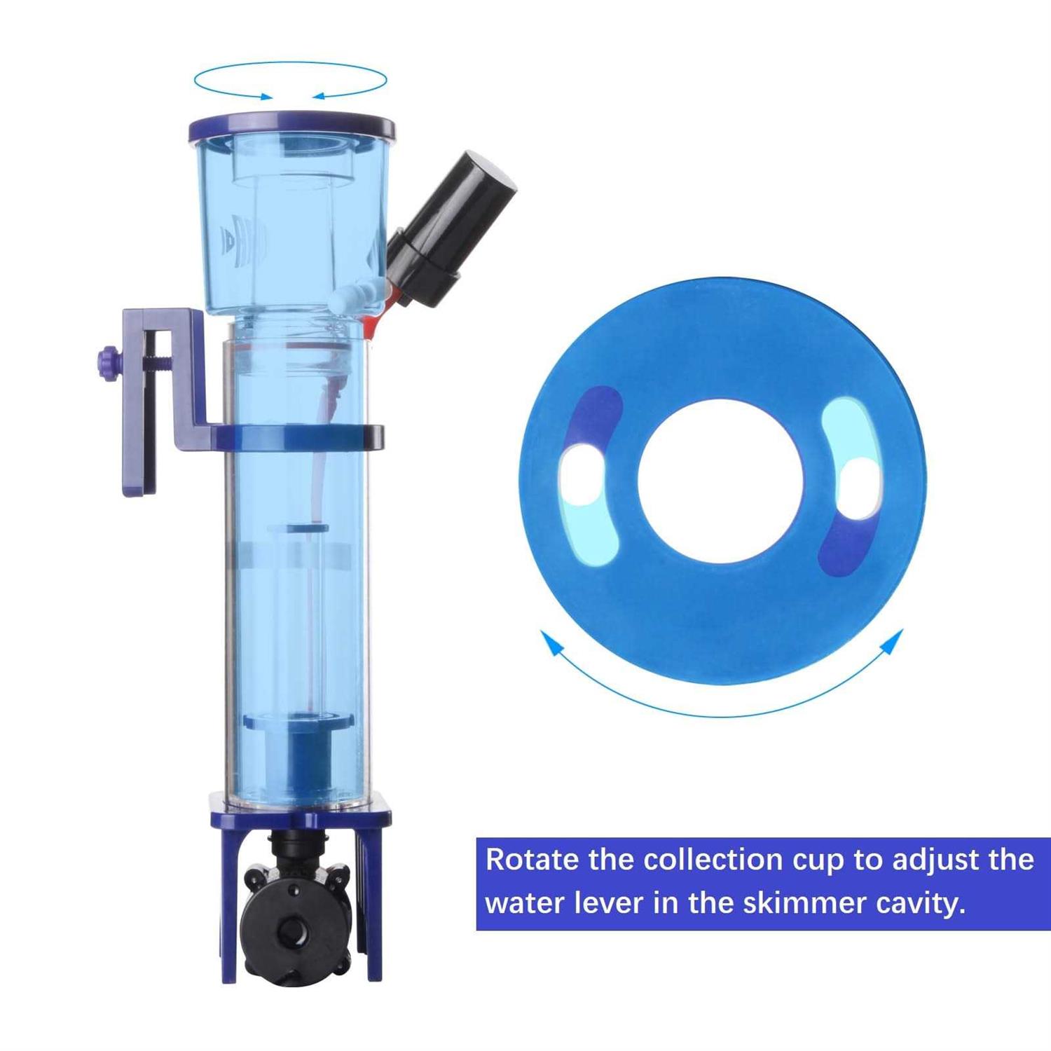 Alternative view of Nano Protein Skimmer for Saltwater Aquariums DC Pinwheel Pump for 30 Gals Fish Tank