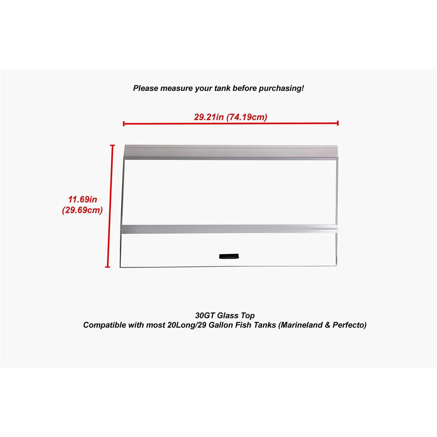 Alternative view of H2Pro 30 Glass Canopy 20 Long/29 gallon Aquarium Fish Tank