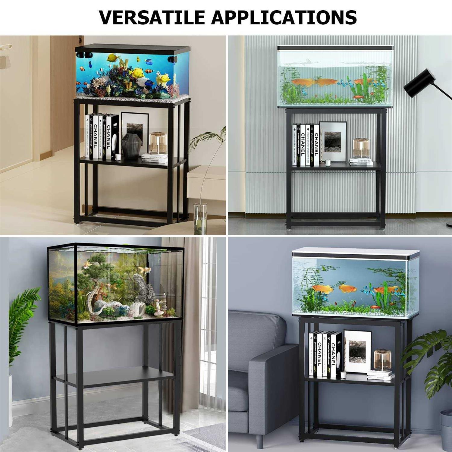 Alternative view of Likeem Fish Tank Stand Metal Aquarium Stand 20 Gallon Aquarium Turtle Tank 24.8 x 9.25 x 30.1