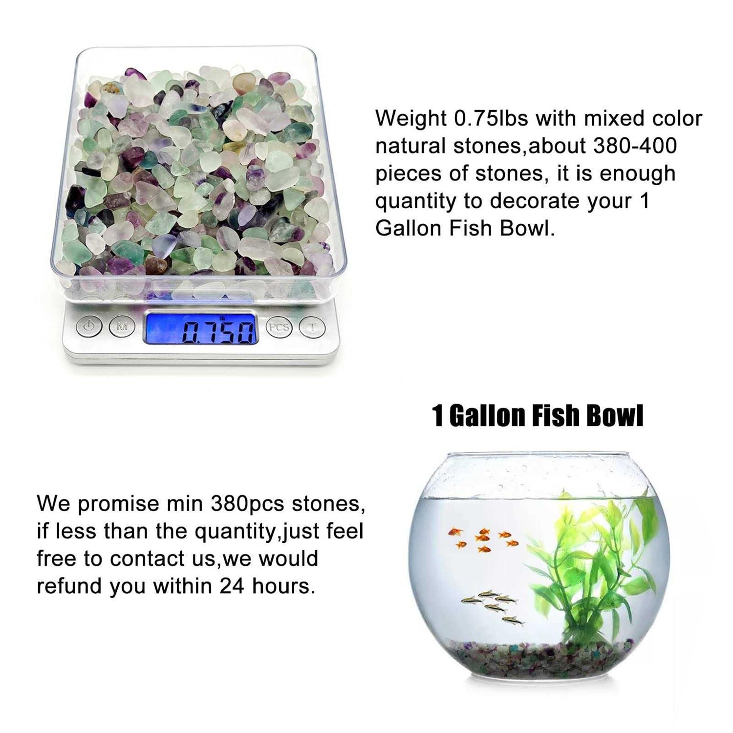 Alternative view of Aquarium Gravel,Natural Mutilcolor Fluorite Decorative Crystal Pebbles-Rose Stones