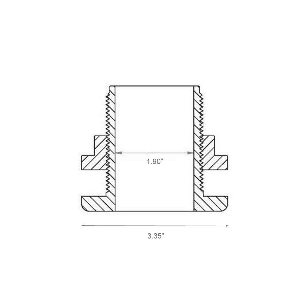 Alternative view of Odyssea 1-1/2 Bulkhead Fitting 1.50 inch Slip x Slip Gasket ABS Aquarium Pond Filters