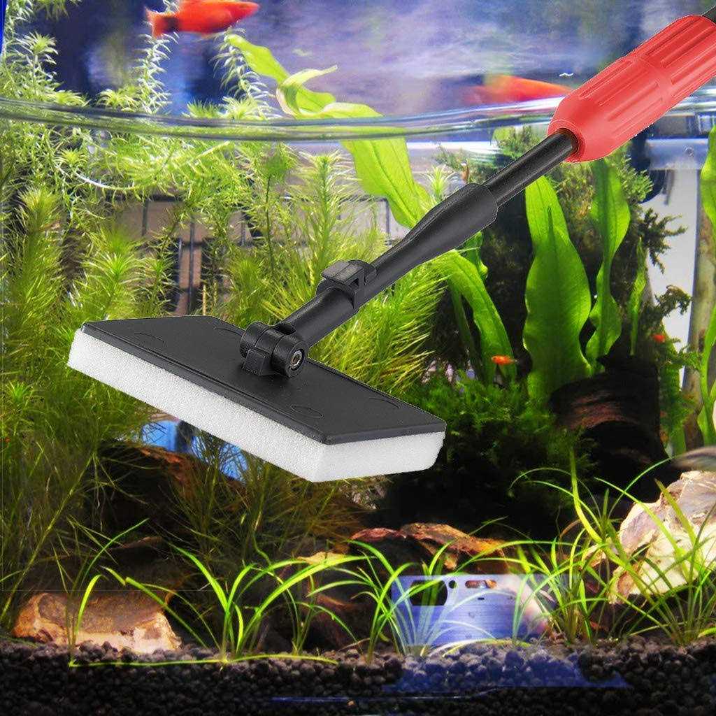 Alternative view of UPETTOOLS Aquarium Cleaning Tool 6 in 1 Fish Tank Cleaning Kit Algae Scraper Scrubber Pad Adjustable Long Handle Fish Tank Brush Cleaner Set
