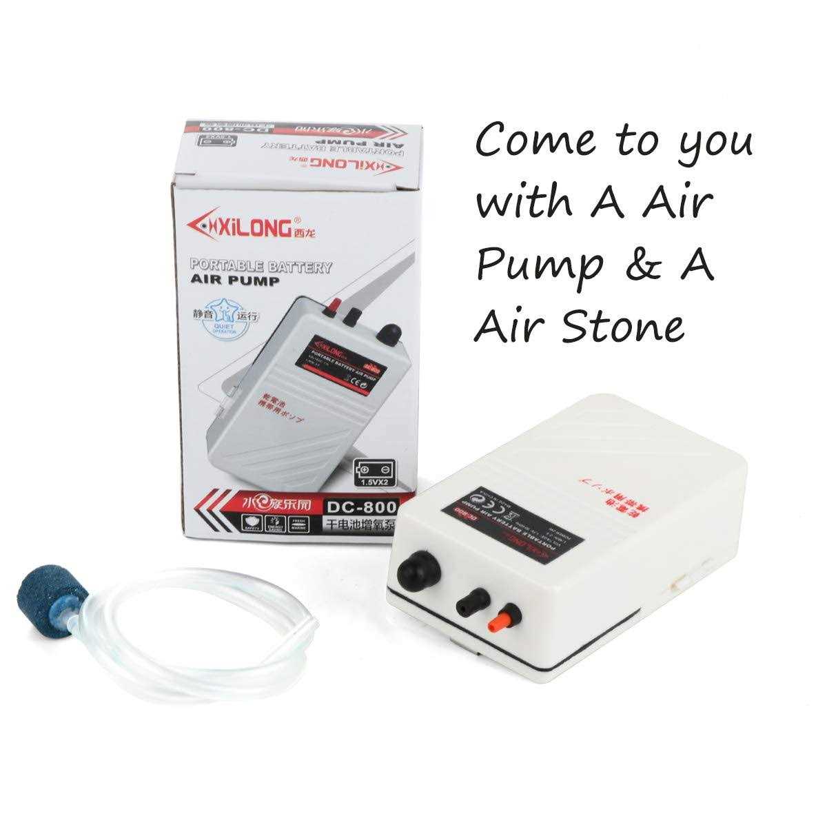 Alternative view of fulhengy Battery Aquarium Air Pump Quiet DC-800 Backup Fish Tank Air Bubbler