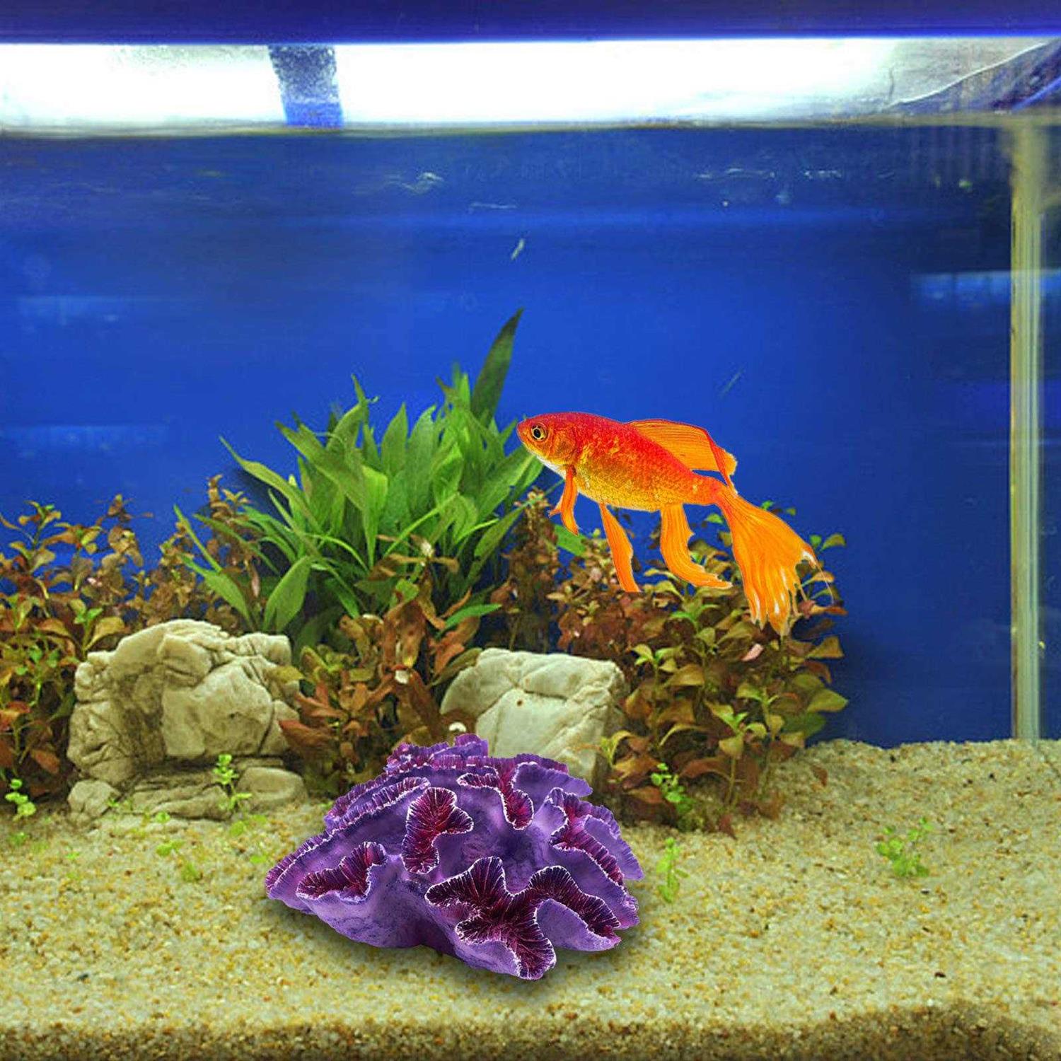 Alternative view of Besimple Aquarium Coral Ornaments Decor Fish Tank Plants Decoration for Aquarium Landscape,Purple