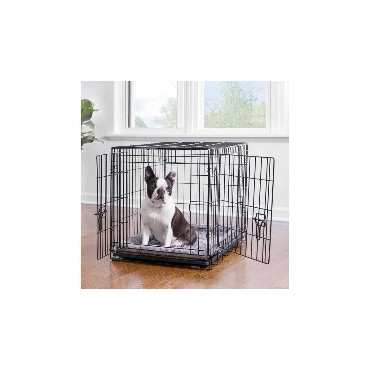 Top Paw Double Door Folding Wire Dog Crate with Divider Panel