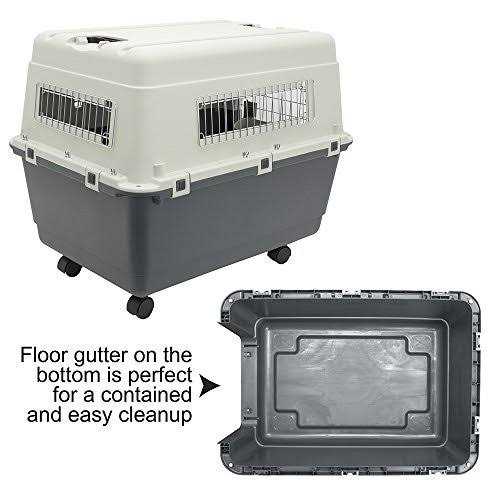Alternative view of Sportpet Designs Plastic Kennels Rolling Plastic Wire Door Travel Dog Crate