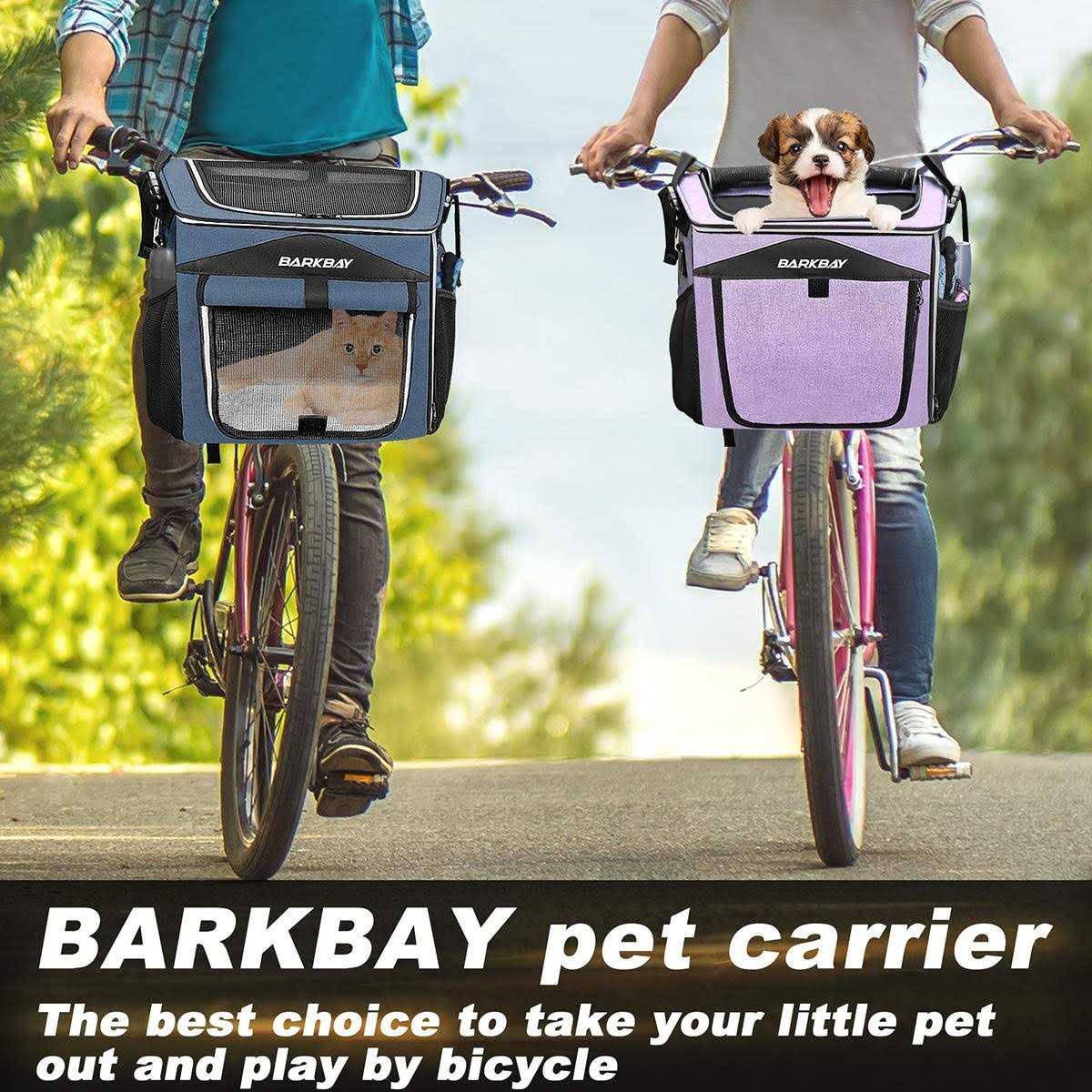 Alternative view of BARKBAY Dog Bike Basket Carrier Expandable Foldable Soft-Sided Dog Carrier
