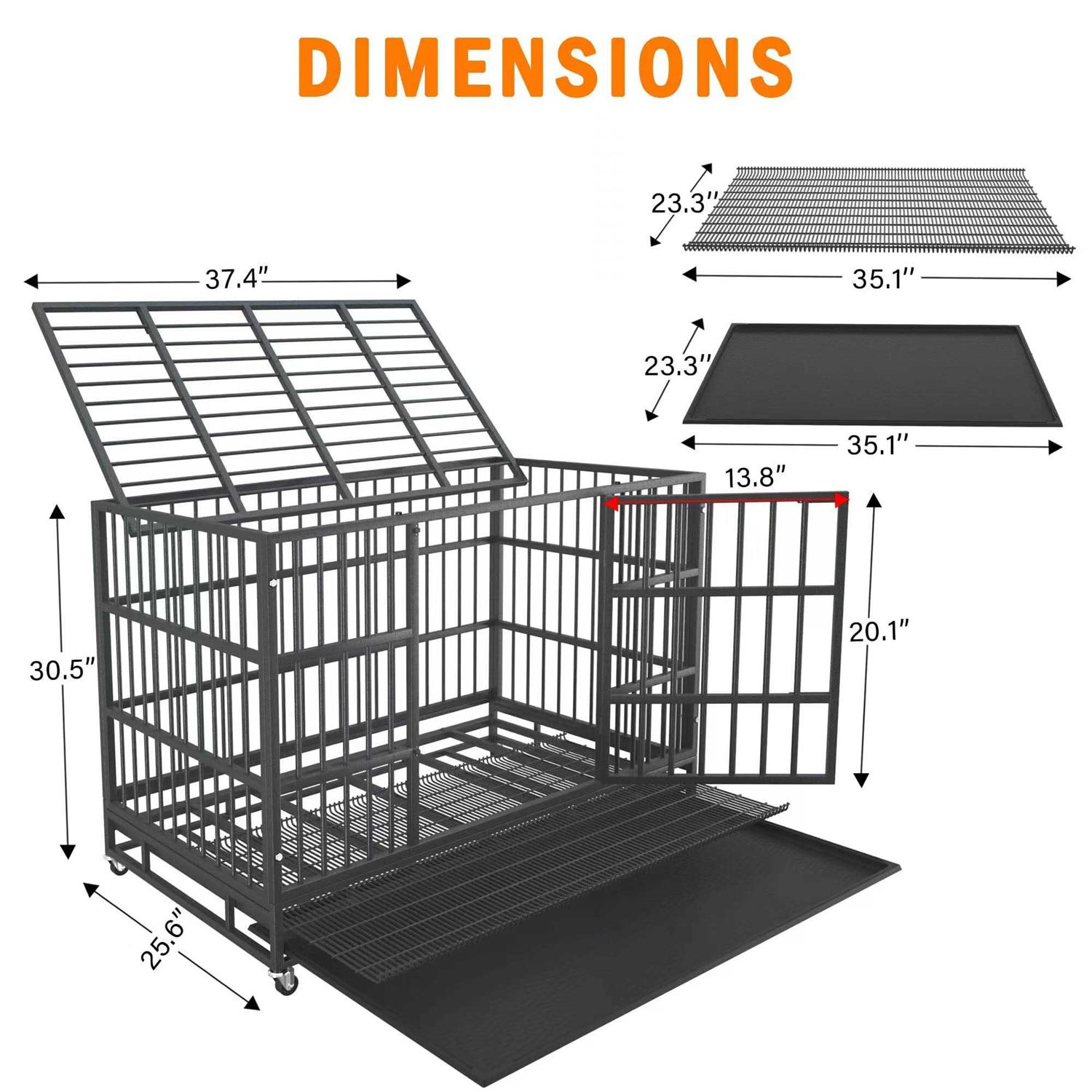 Alternative view of Boldbone 48/38 inch Heavy Duty Dog Crate for Large Dogs Dog Kennels and Metal Wire Cages