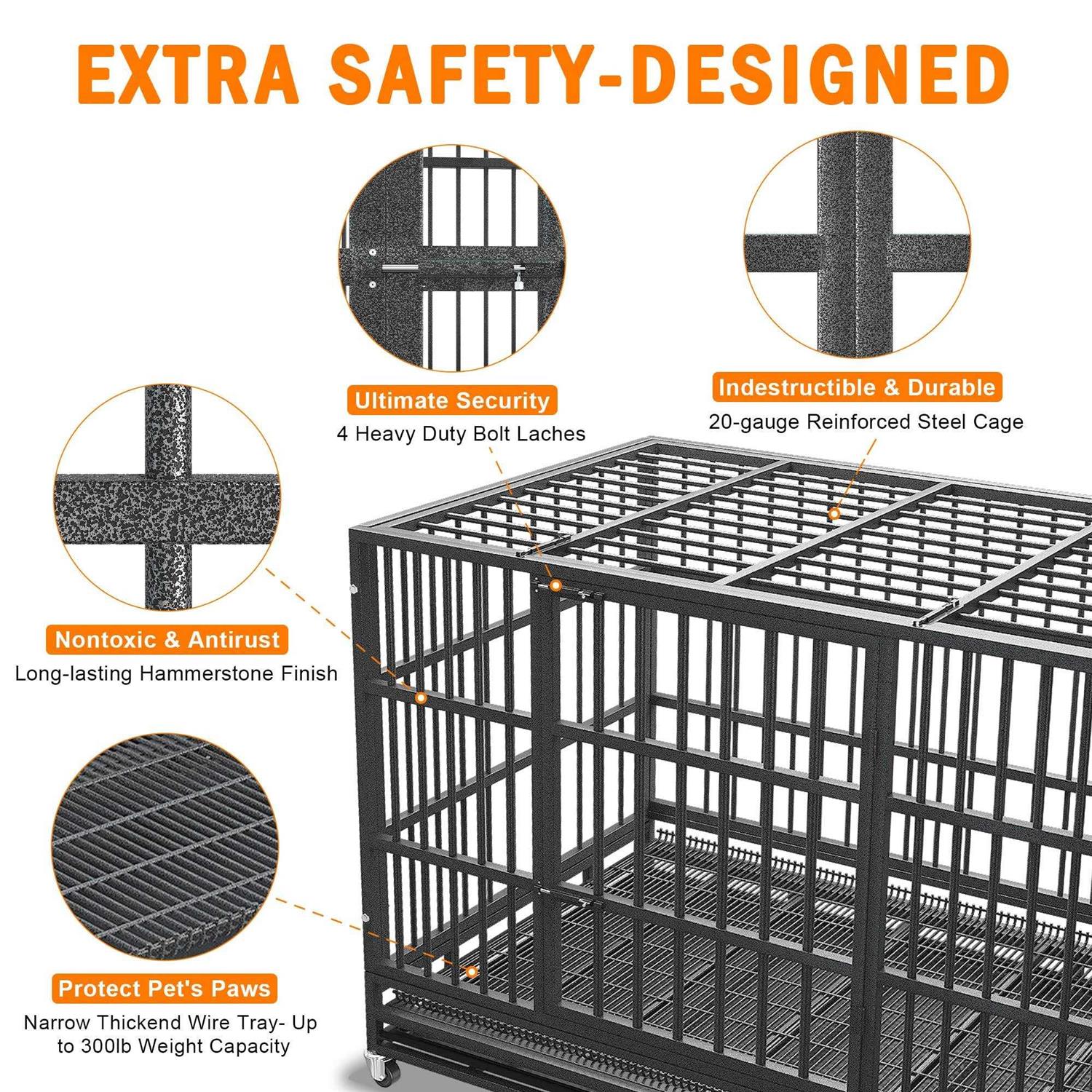 Alternative view of Boldbone 48/38 inch Heavy Duty Dog Crate for Large Dogs Dog Kennels and Metal Wire Cages