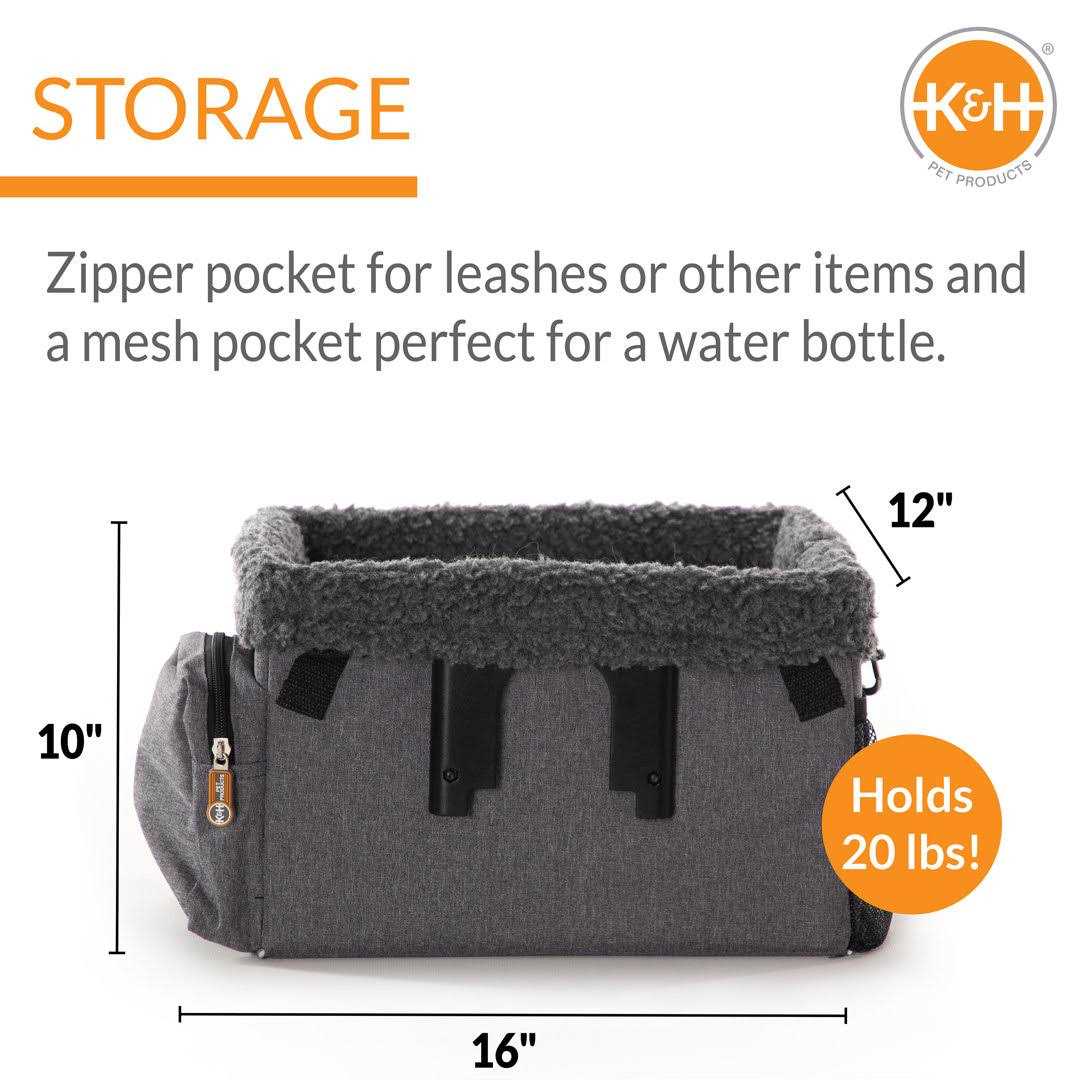 Alternative view of K&H Pet Products Travel Bike Basket for Pets Gray