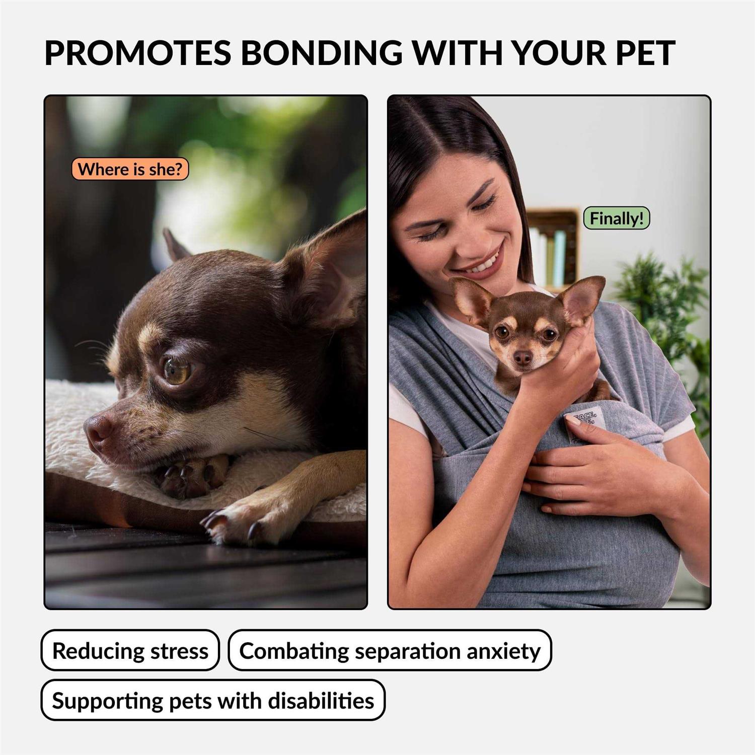 Alternative view of CollarDirect Dog Sling Carrier for Small Dogs Anti-Anxiety Cat Sling