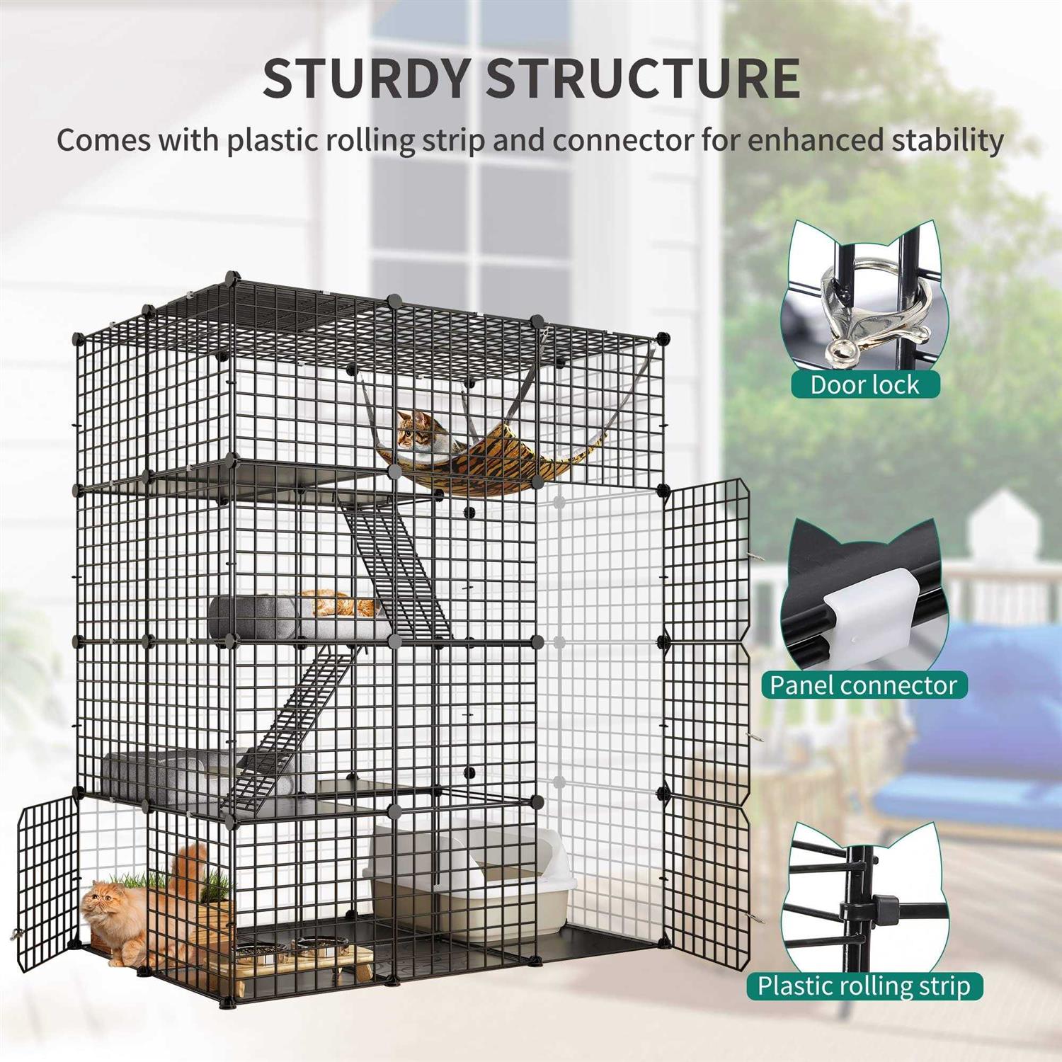 Alternative view of YITAHOME 4 Tier Cat Hammock Cat Enclosure
