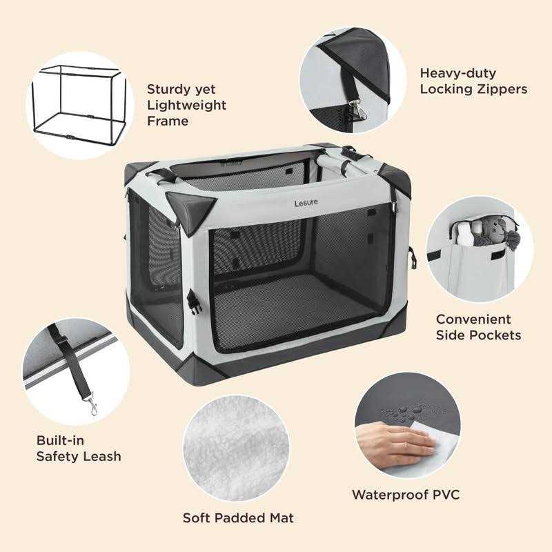Alternative view of LE SURE Lesure Collapsible Dog Crate Portable Dog Travel Crate Kennel Dog