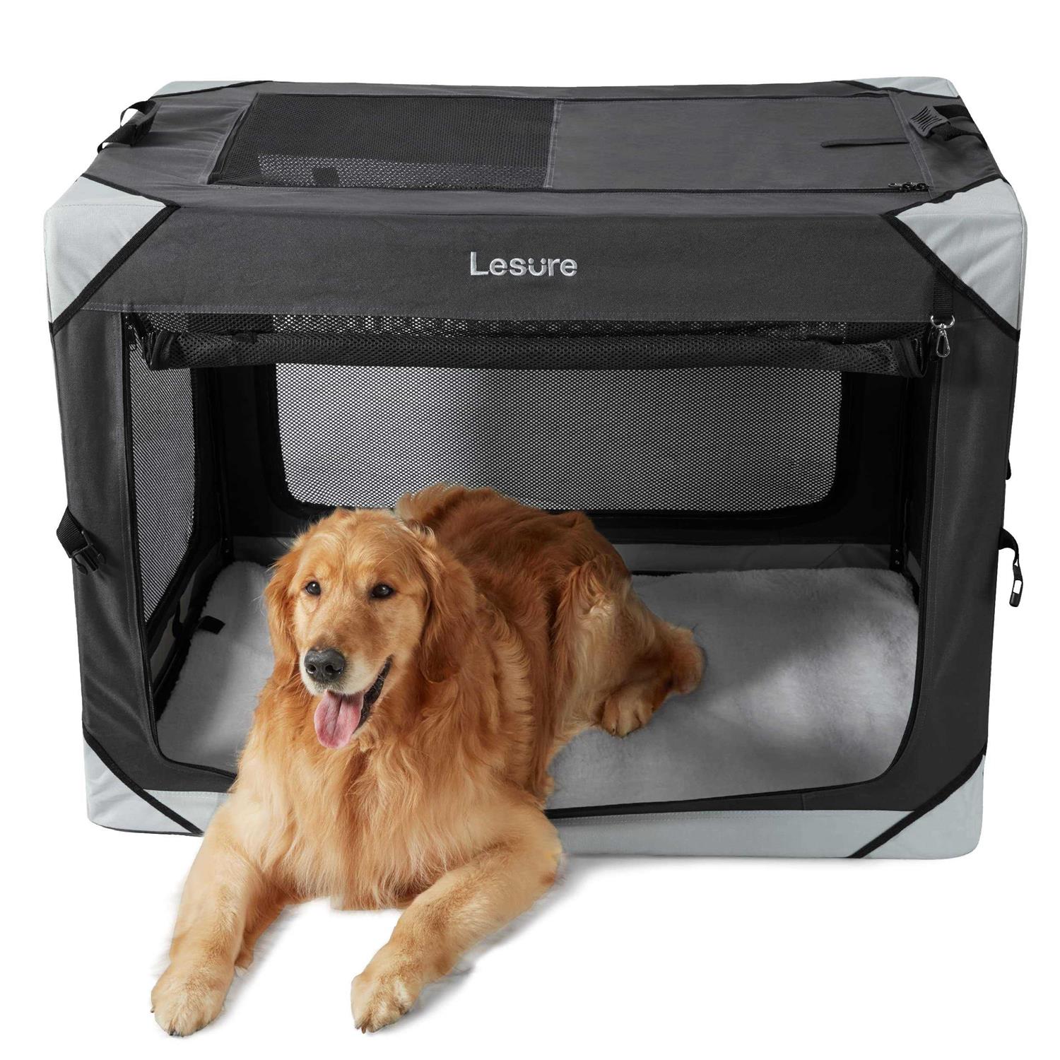 LE SURE Lesure Collapsible Dog Crate Portable Dog Travel Crate Kennel Dog
