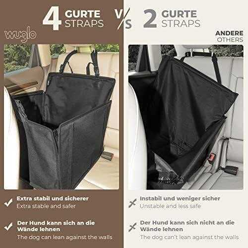 Alternative view of Wuglo Extra Stable Dog car Seat Reinforced car Dog Seat for Medium-Sized Dogs with 4 Fastening Straps