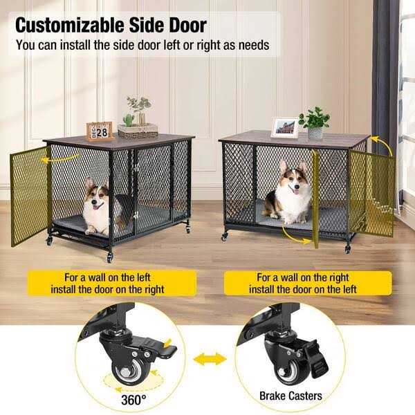 Alternative view of Aivituvin Dog Crate Furniture Side End Table with Tray AIR79
