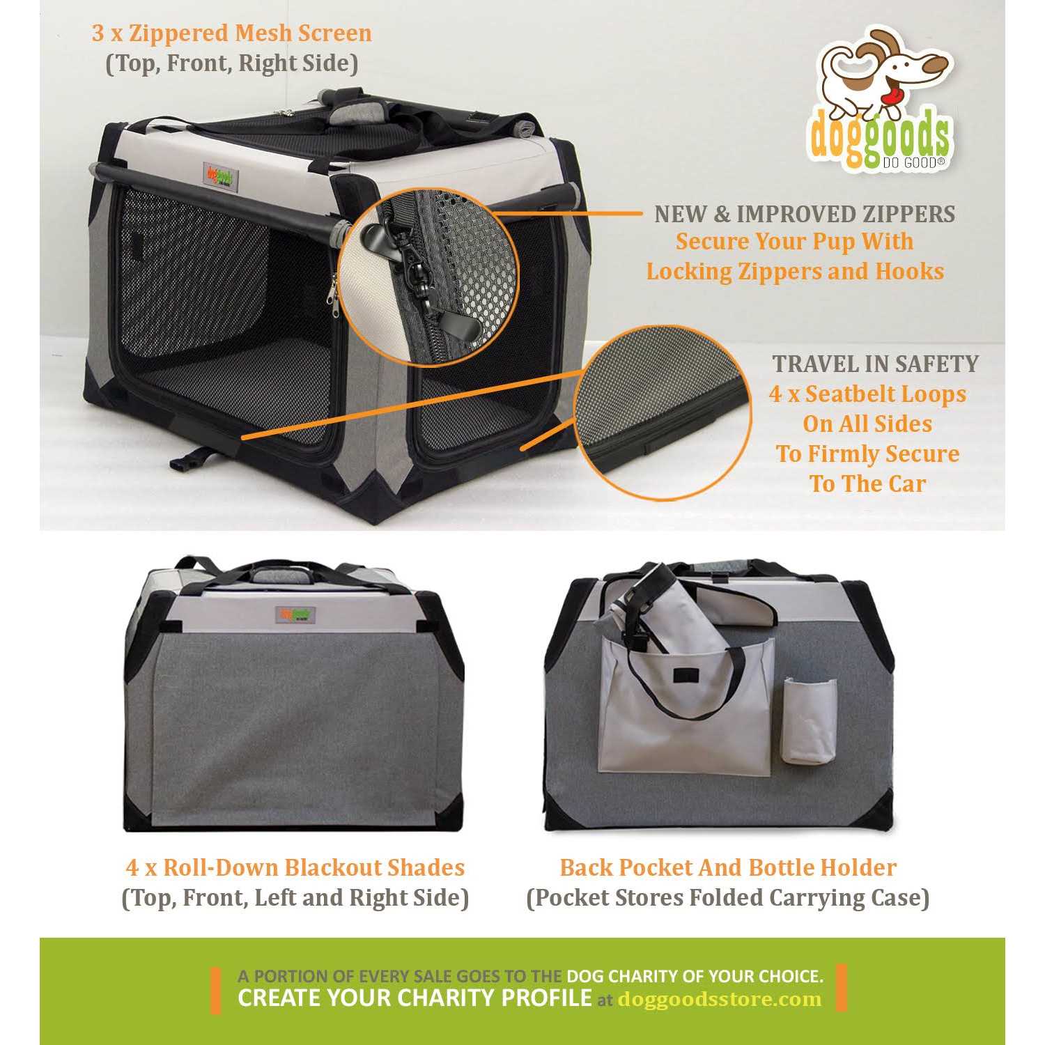 Alternative view of DogGoods Do Good The Foldable Travel Dog Crate