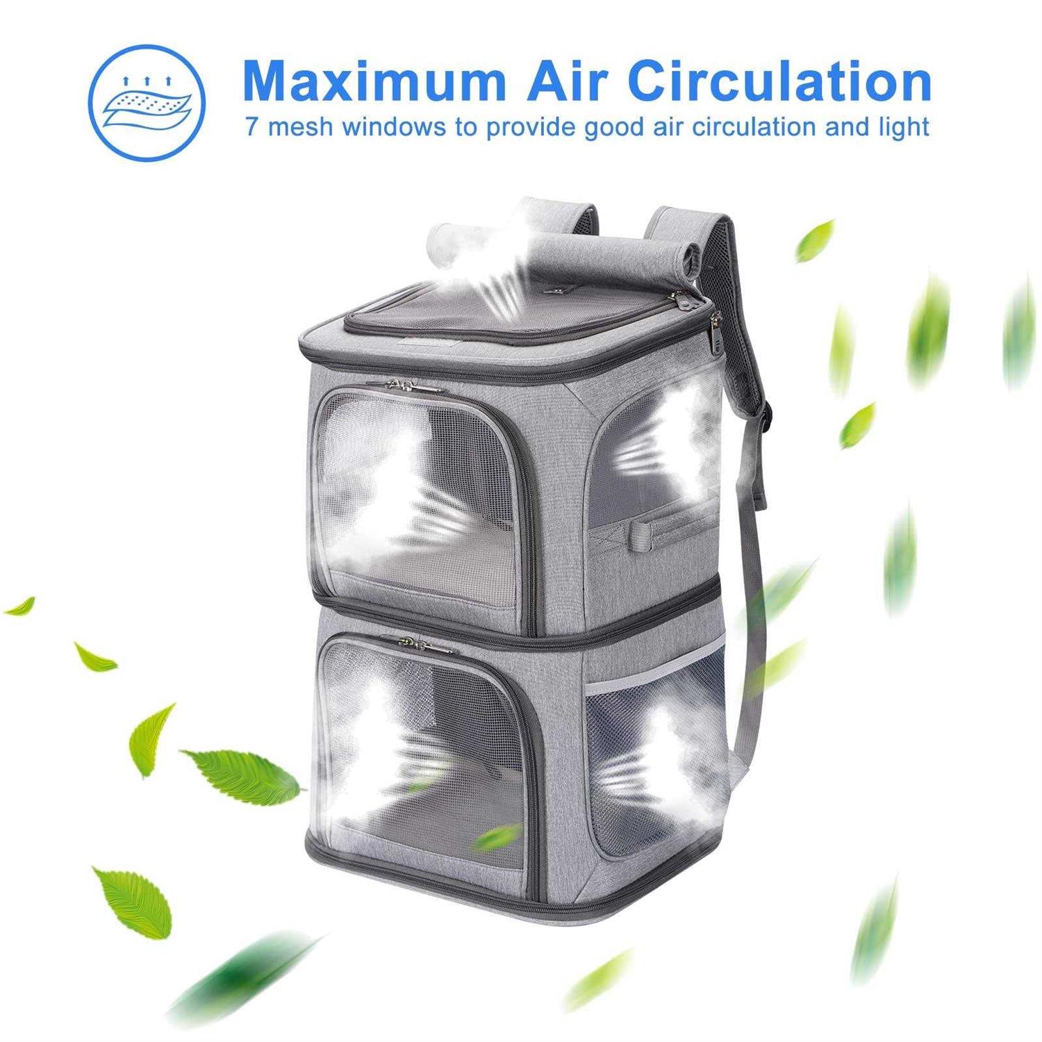 Alternative view of VOISTINO 2-in-1 Double Pet carrier Backpack for Small cats and Dogs