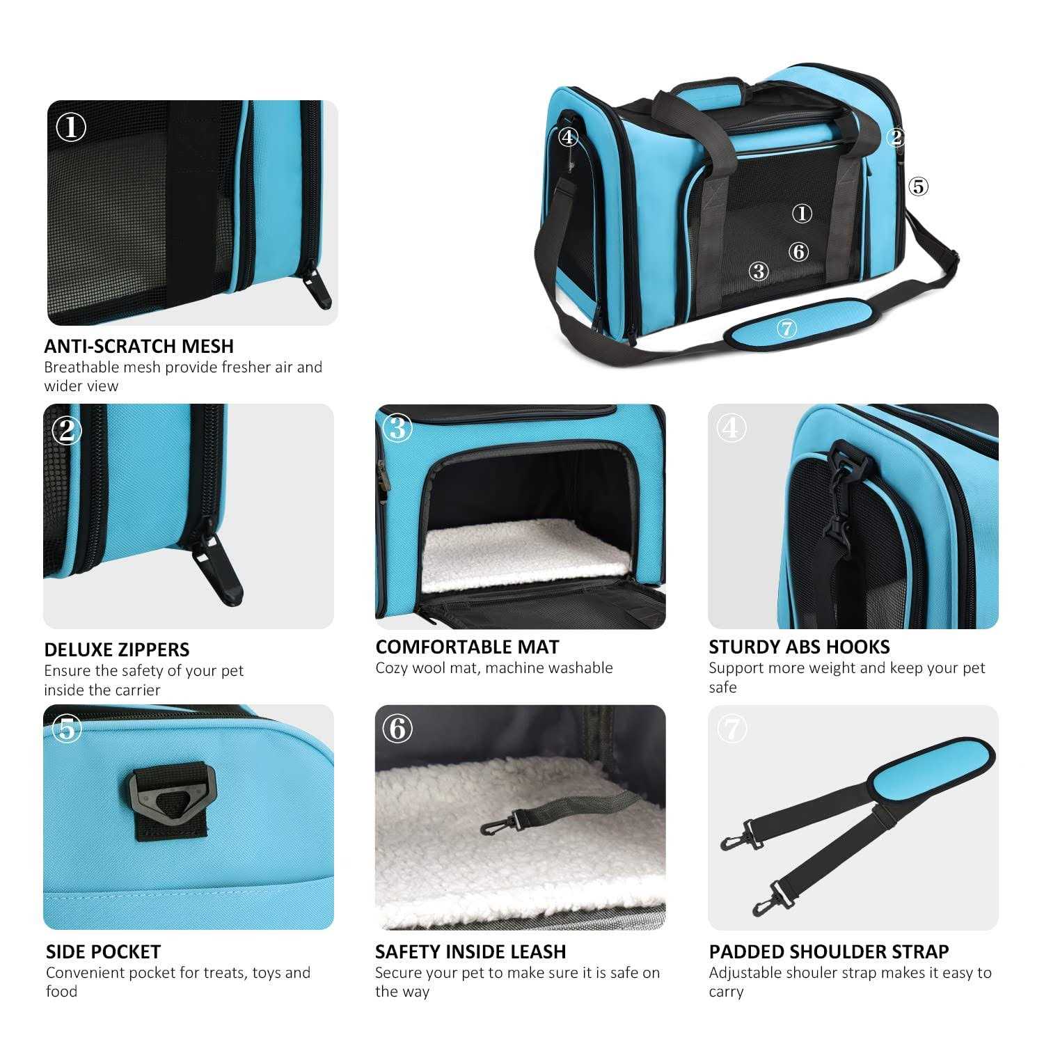 Alternative view of Henkelion Cat Carriers Dog Carrier Pet for Small Medium Cats Puppies up to 15 Lbs