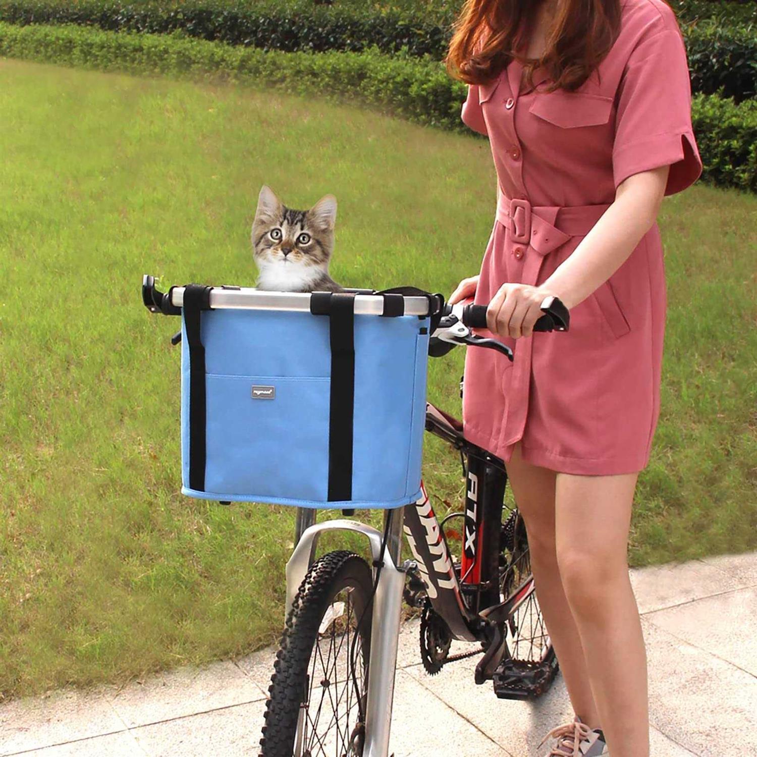 Alternative view of Raymace Bicycle Basket Dog Bike Handlebar Basket Front,Folding Detachable Quick Release Easy Install,Cycling Picnic Bag