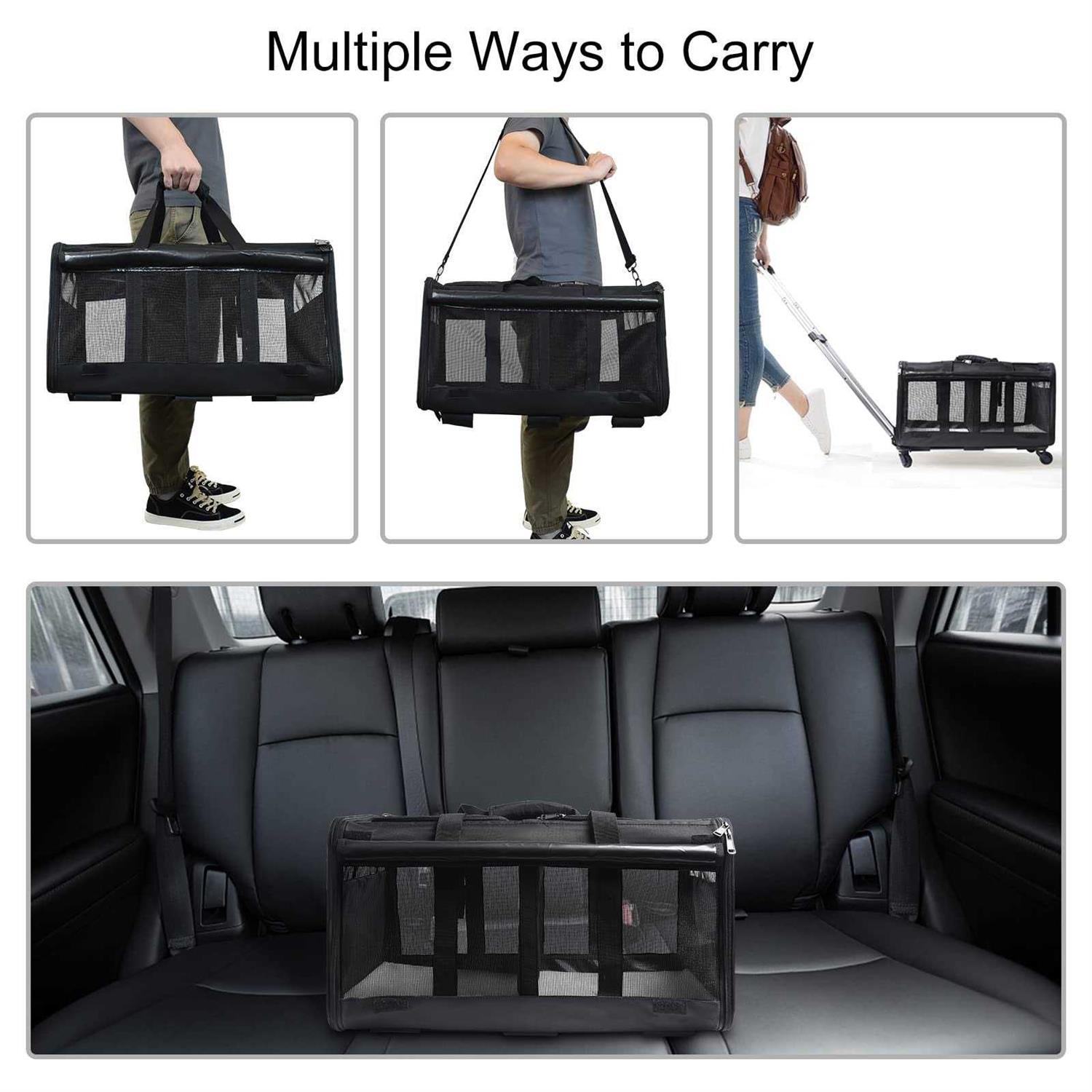 Alternative view of LIONROGE Double-Compartment Pet Rolling Carrier with Wheels for 2 Pets,Cat Rolling Carrier for 2 Cats,Super Ventilated Design,Ideal for Traveling