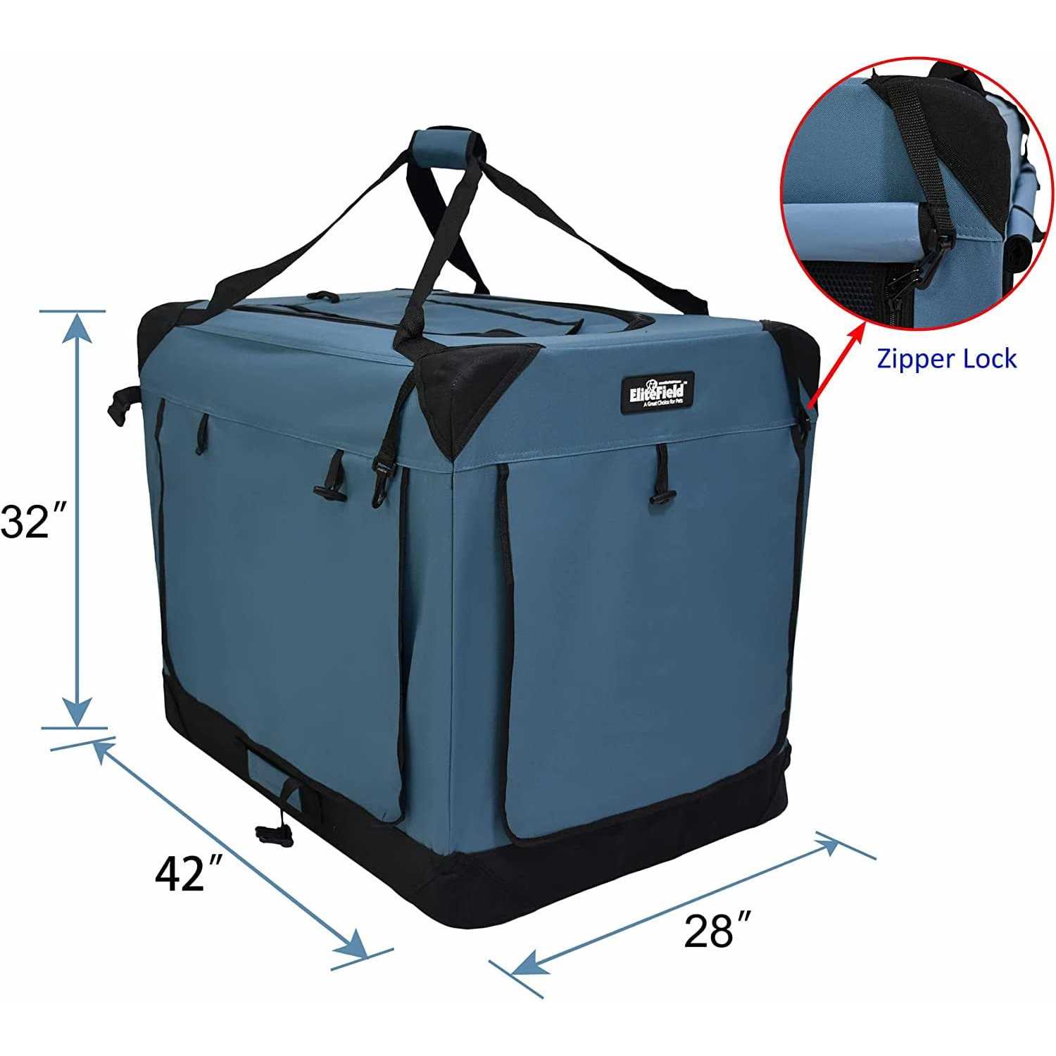 Alternative view of EliteField 3-Door Folding Soft Dog Crate Indoor & Outdoor Pet Home Multiple Sizes and colors Available