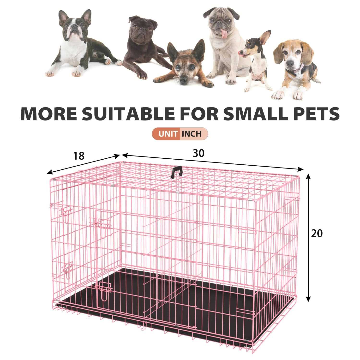 Alternative view of bestpet 24,30,36,42,48 Inch Dog Crates for Large Dogs Folding Mental Wire Crates Dog Kennels Outdoor and Indoor Pet Dog Cage Crate with Double-Door
