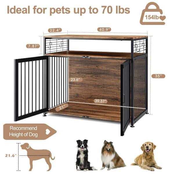 Alternative view of Dog Crate Furniture 41 in. Heavy Duty Dog Cages Modern Kennel for Dogs