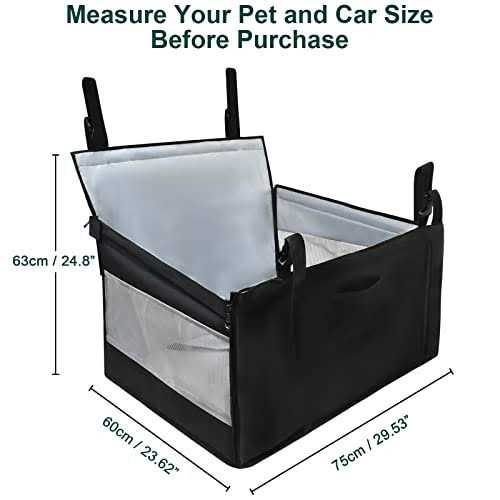 Alternative view of ELEGX 29.5 Extra Large Dog Car Seat,for Up to 65 lbs or 2 Small Dogs,Dog Booster Car Seat,Seat Extender for Dogs,Ventilated and Breathable,with 4