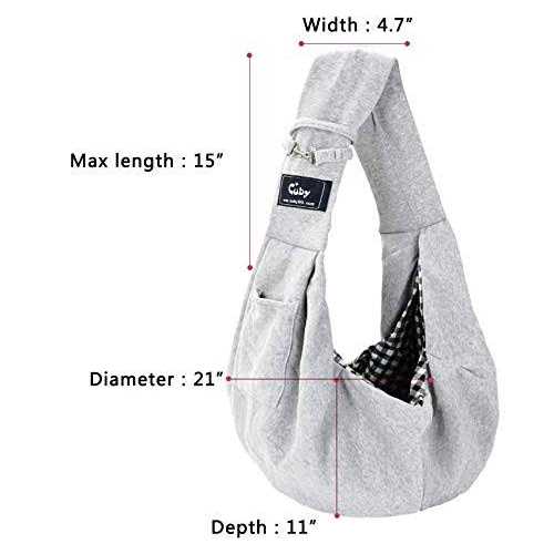 Alternative view of Cuby Dog and Cat Sling Carrier Hands Free Reversible Pet Papoose Bag Soft Pouch and Tote Design Suitable for Puppy