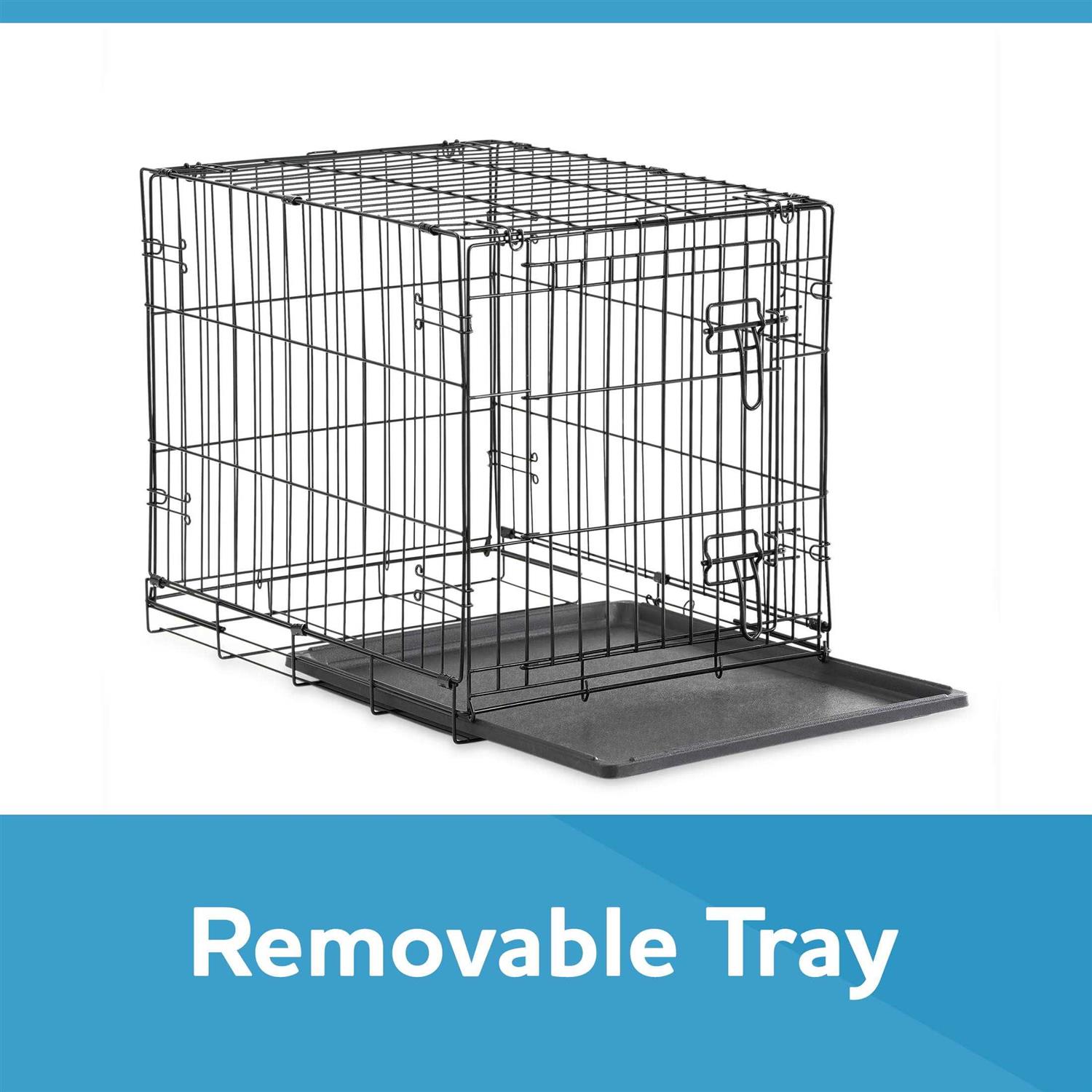 Alternative view of Vibrant Life Double Door Folding Wire Dog Crate with Divider