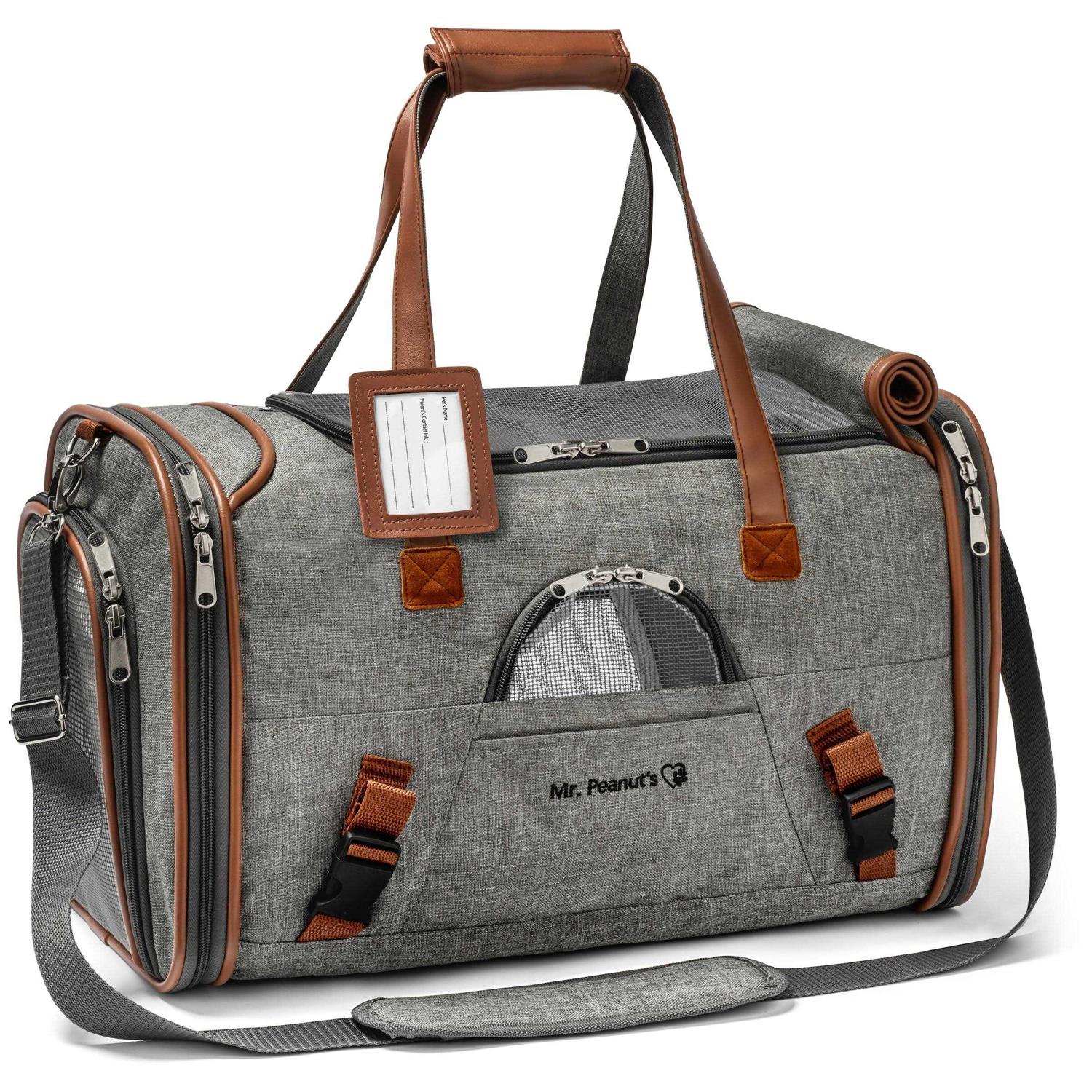 Mr. Peanut's Airline Approved Soft Sided Pet Carrier Low Profile Gold Series Tote