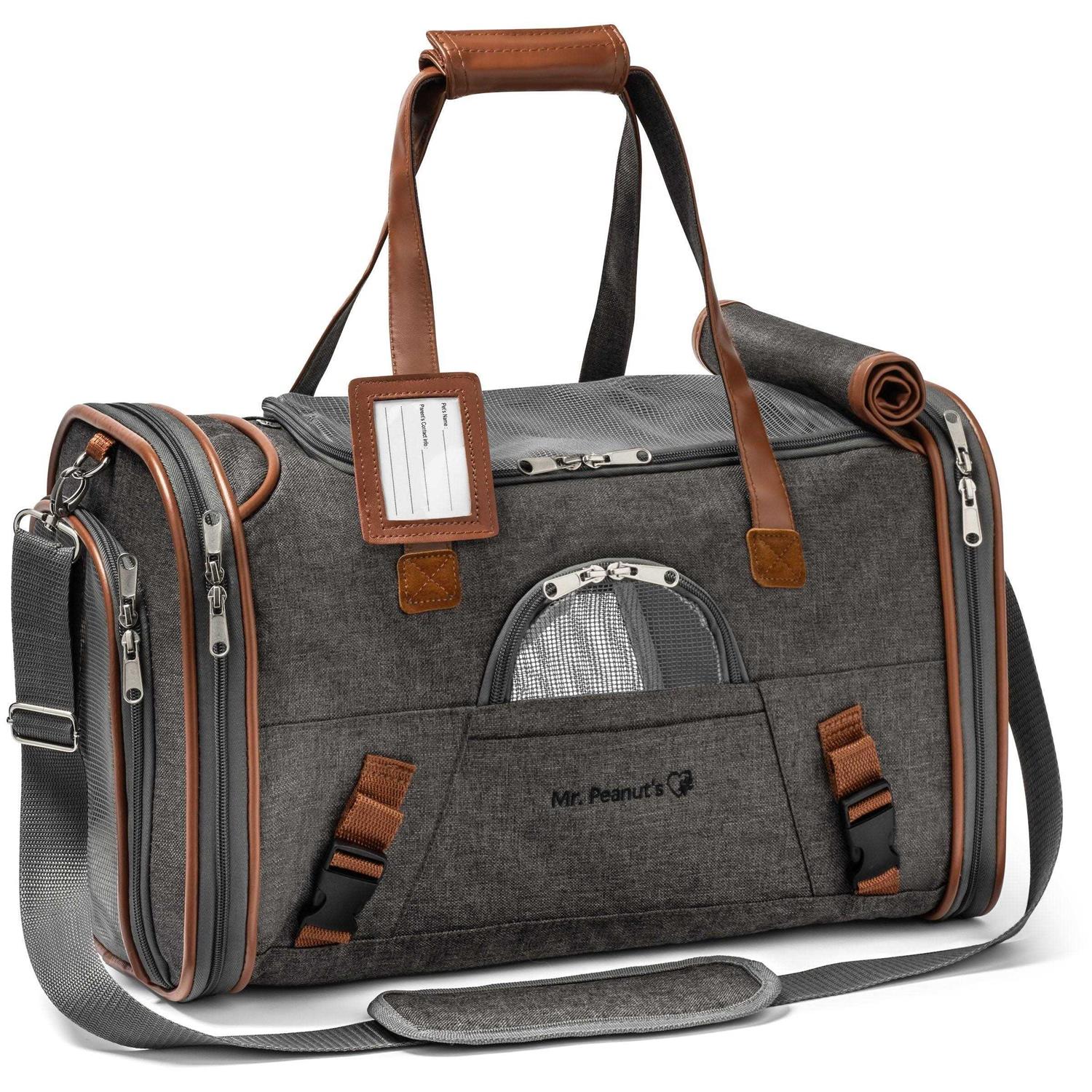 Mr. Peanut's Airline Approved Soft Sided Pet Carrier Low Profile Gold Series Tote