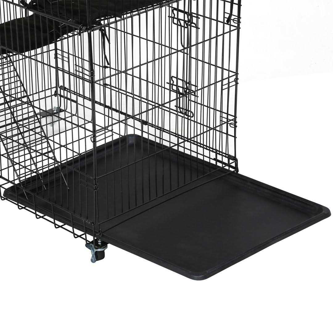 Alternative view of BestPet Cat Cage Crate Kennel 48 inches Cat Playpen with Free Hammock 3 Cat Bed 2 Front Doors 2 Ramp Ladders Perching Shelves