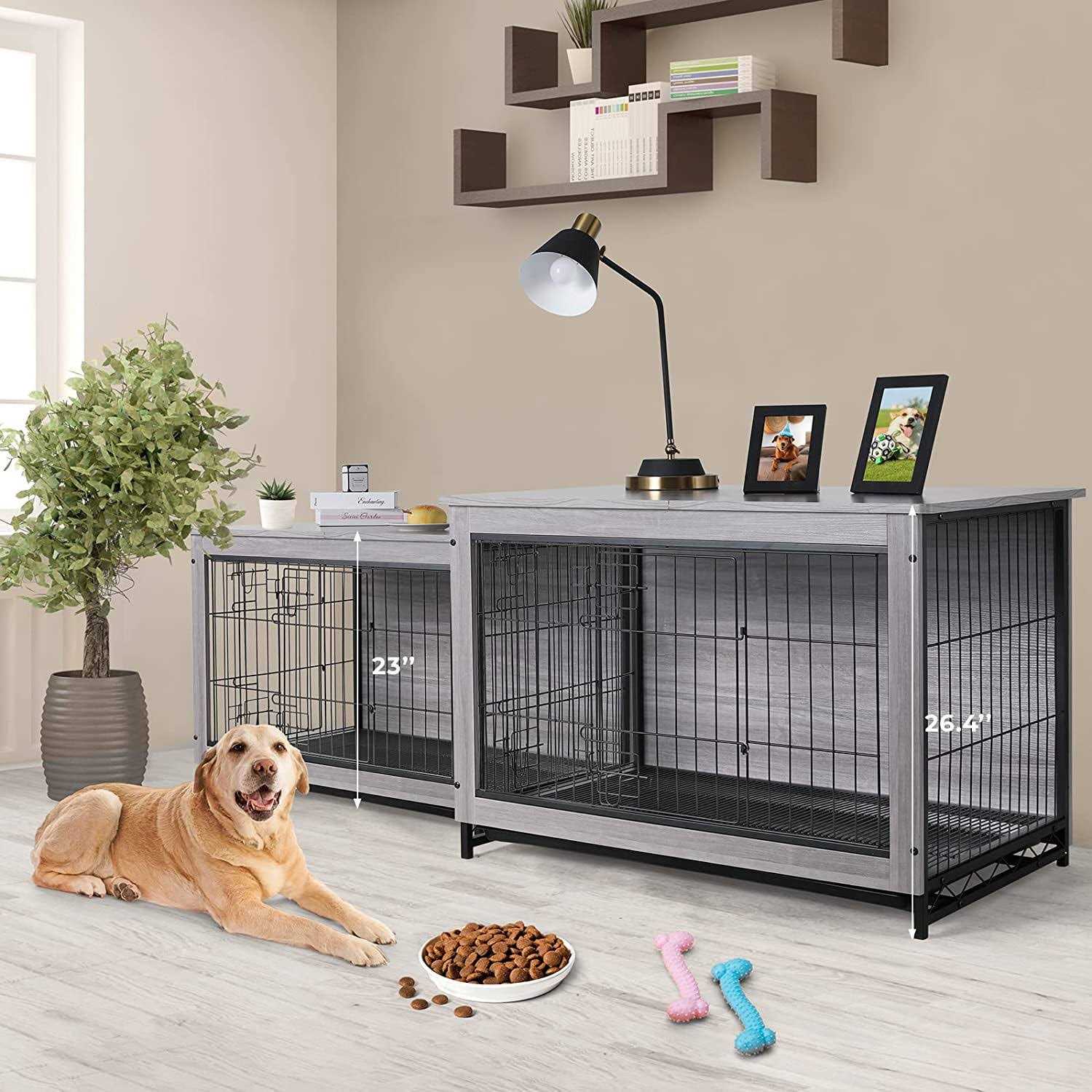 Alternative view of Arlopu Dog Crate Furniture Wooden End Table Indoor Dog Kennel