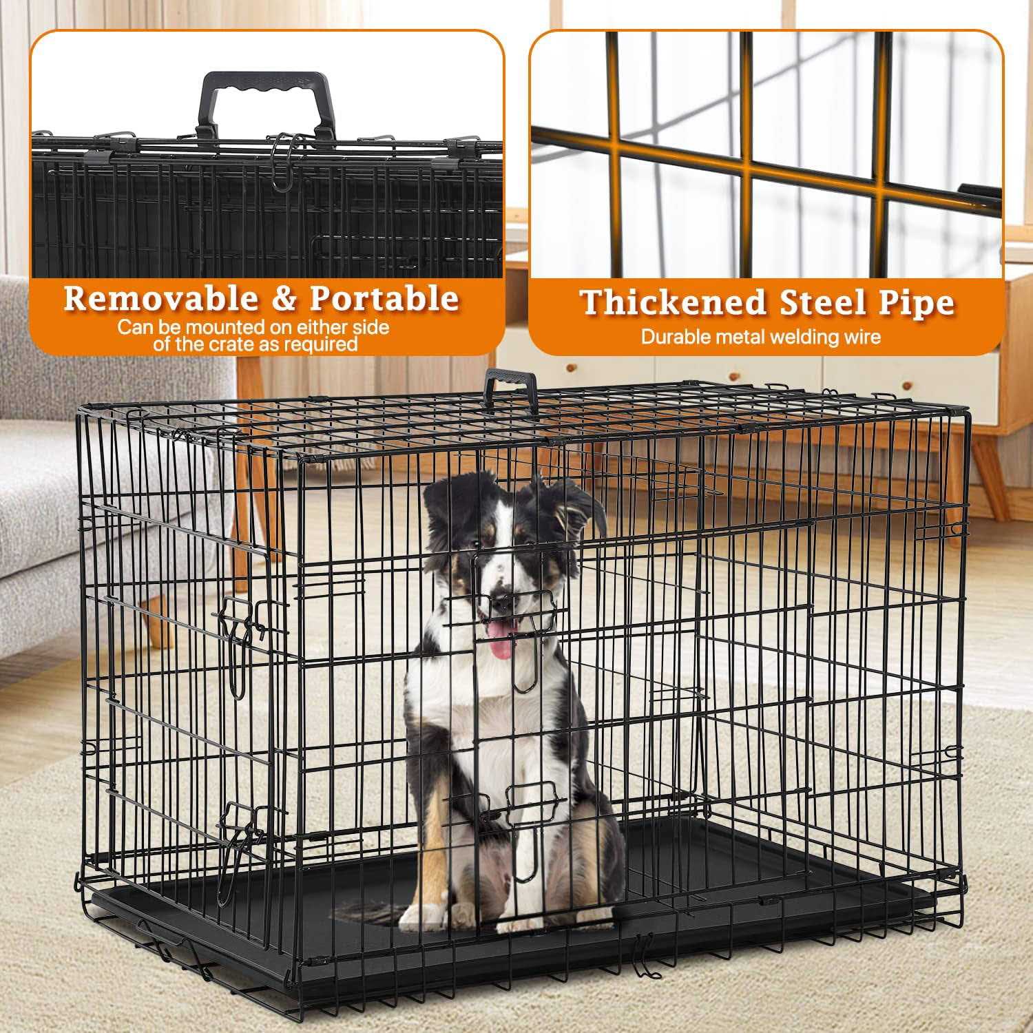 Alternative view of XXL Large Dog Crate for Large Dog 48 Inch Folding Dog Cage Metal Wire Dog Kennel Pet Animal Segregation Cage for Golden Retriever