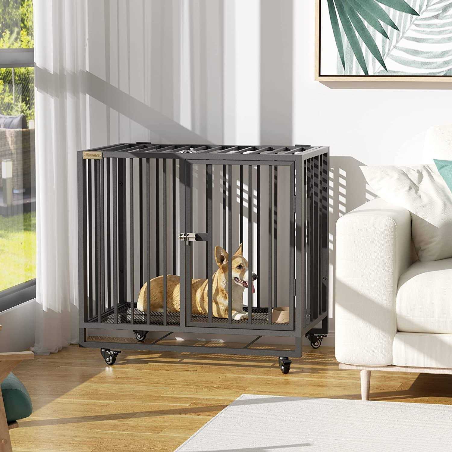 Alternative view of Furpezoo Dog Crate Heavy Duty Strong Steel Dog Cage Medium Dog Kennel with 4 Wheels