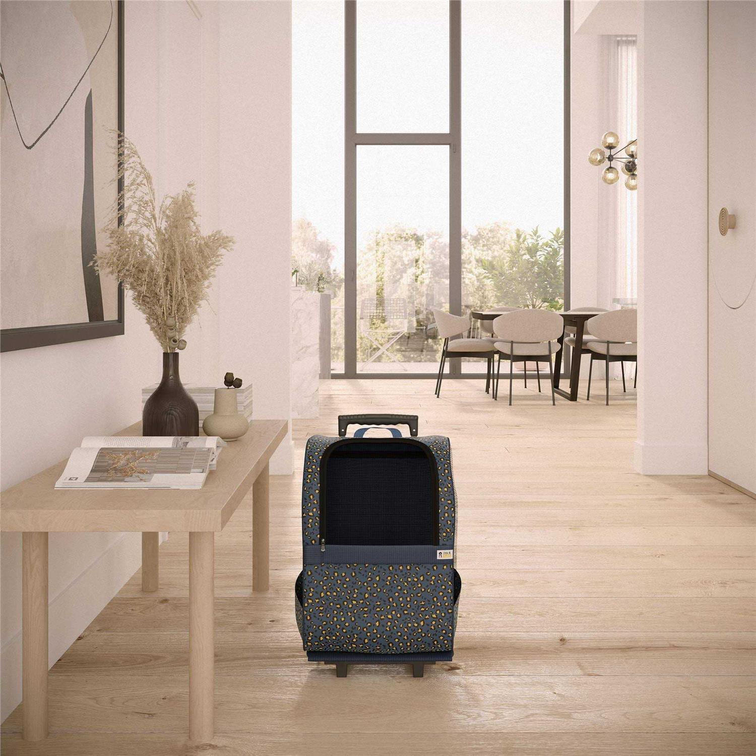 Alternative view of Ollie & Hutch Kaya Pet Carrier Trolley for Travel with Shock Absorbent Wheels, Breathable Mesh Opening for Dogs and Cats