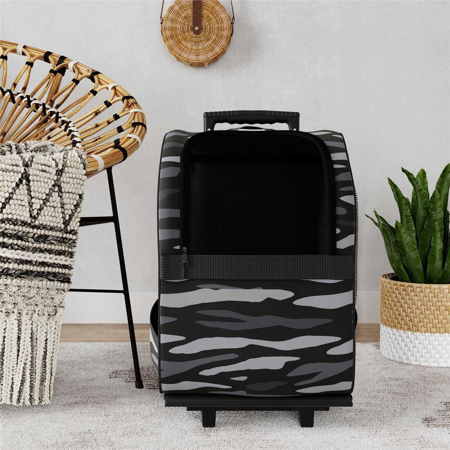 Alternative view of Ollie & Hutch Kaya Pet Carrier Trolley for Travel with Shock Absorbent Wheels, Breathable Mesh Opening for Dogs and Cats